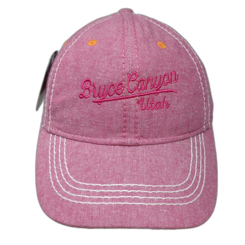 ACE USA Snapback Hat Pink One Size Bryce Canyon Utah Gingham Underbrim Cotton